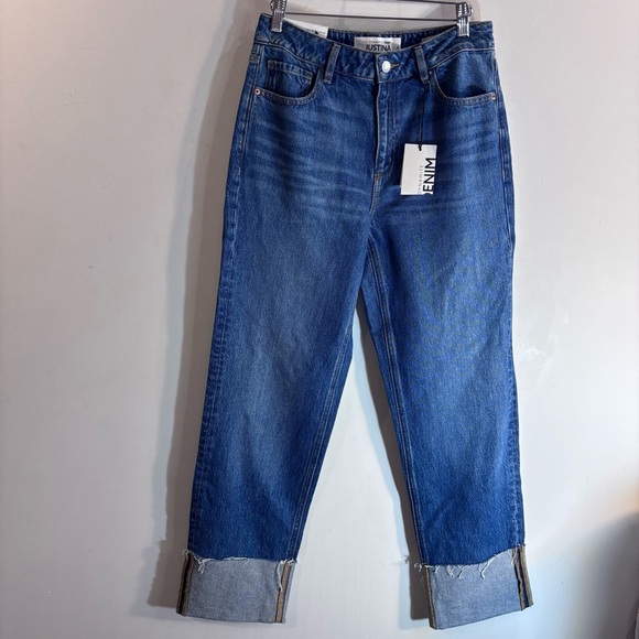 DYNAMITE Sz 27 Justina Jeans Mid-Wash Straight Leg high Waisted NEW WITH TAGS - Picture 5 of 16